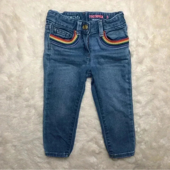 Crewcuts  Toothpick Jeans Rainbow Size 3T - Picture 1 of 16